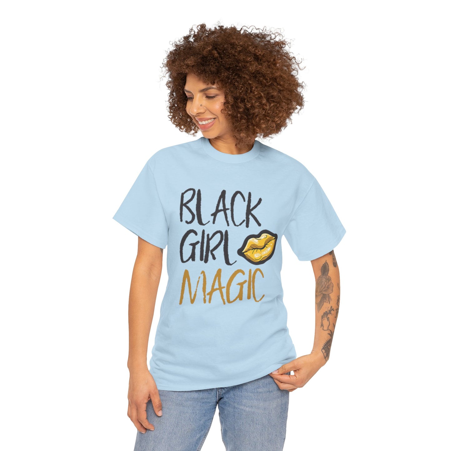 Black Girl Magic Kiss - Heavy Tee