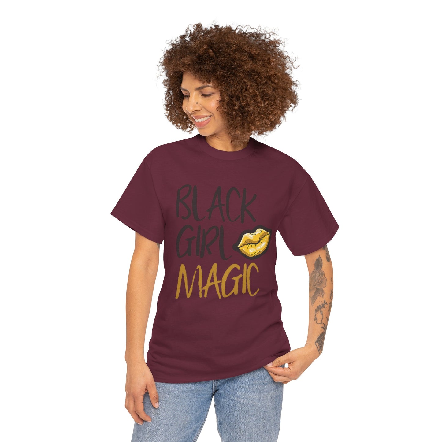 Black Girl Magic Kiss - Heavy Tee