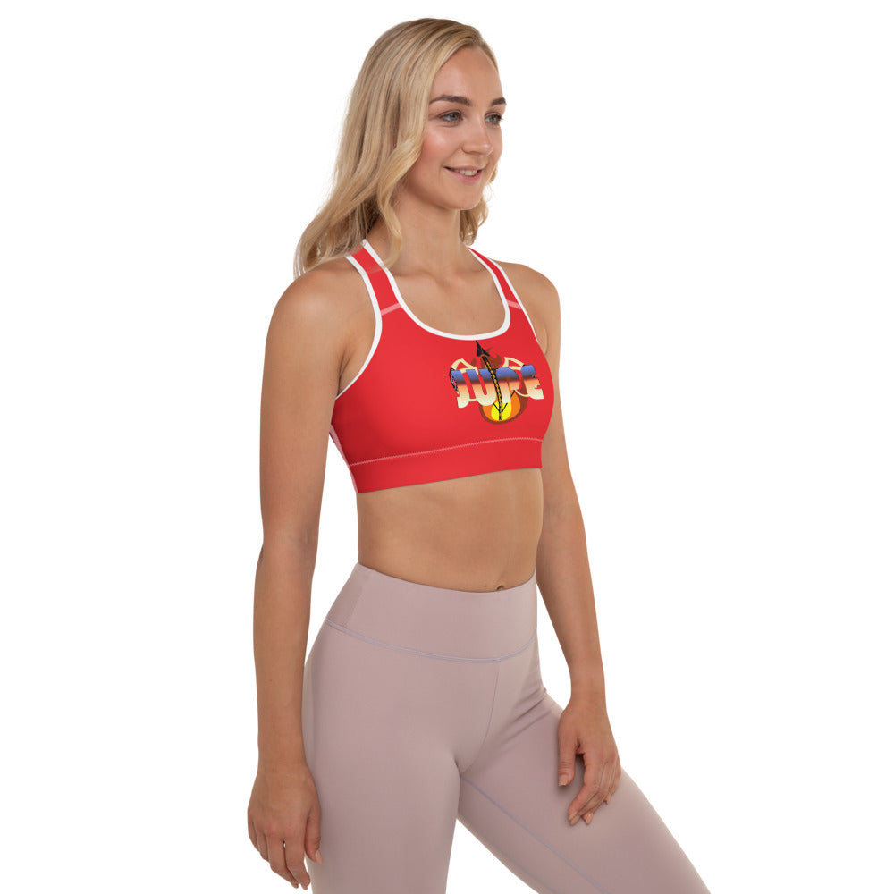 KNOW WEAR™ JUPE™ RED Padded Sports Bra.