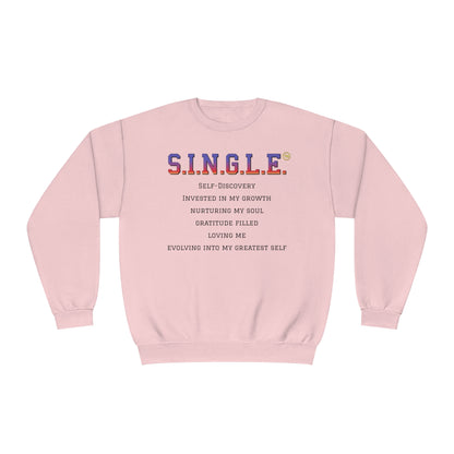 S.I.N.G.L.E. Unisex Fleece Crewneck Sweatshirt