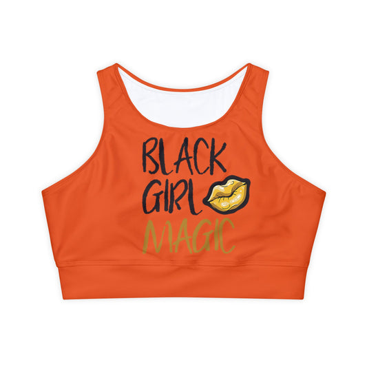 Black Girl Magic Fully Lined, Padded Sports Bra