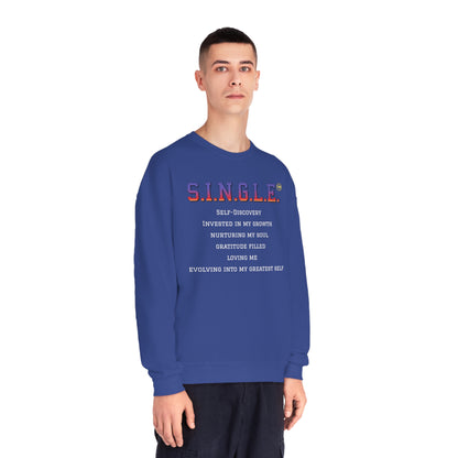 S.I.N.G.L.E. Unisex Fleece Crewneck Sweatshirt