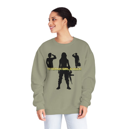 Veteran Girls Rock! Unisex Fleece Crewneck Sweatshirt