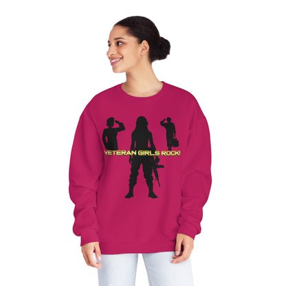 Veteran Girls Rock! Unisex Fleece Crewneck Sweatshirt