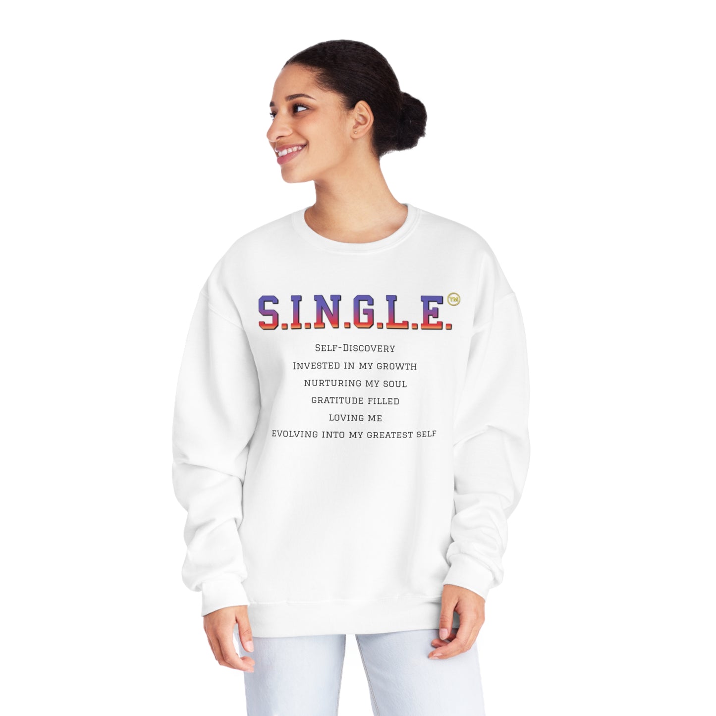 S.I.N.G.L.E. Unisex Fleece Crewneck Sweatshirt