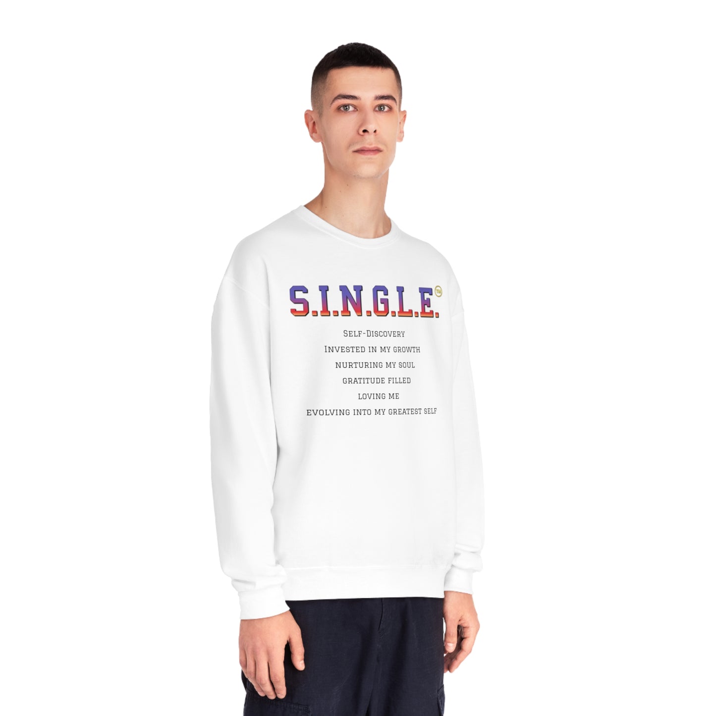 S.I.N.G.L.E. Unisex Fleece Crewneck Sweatshirt