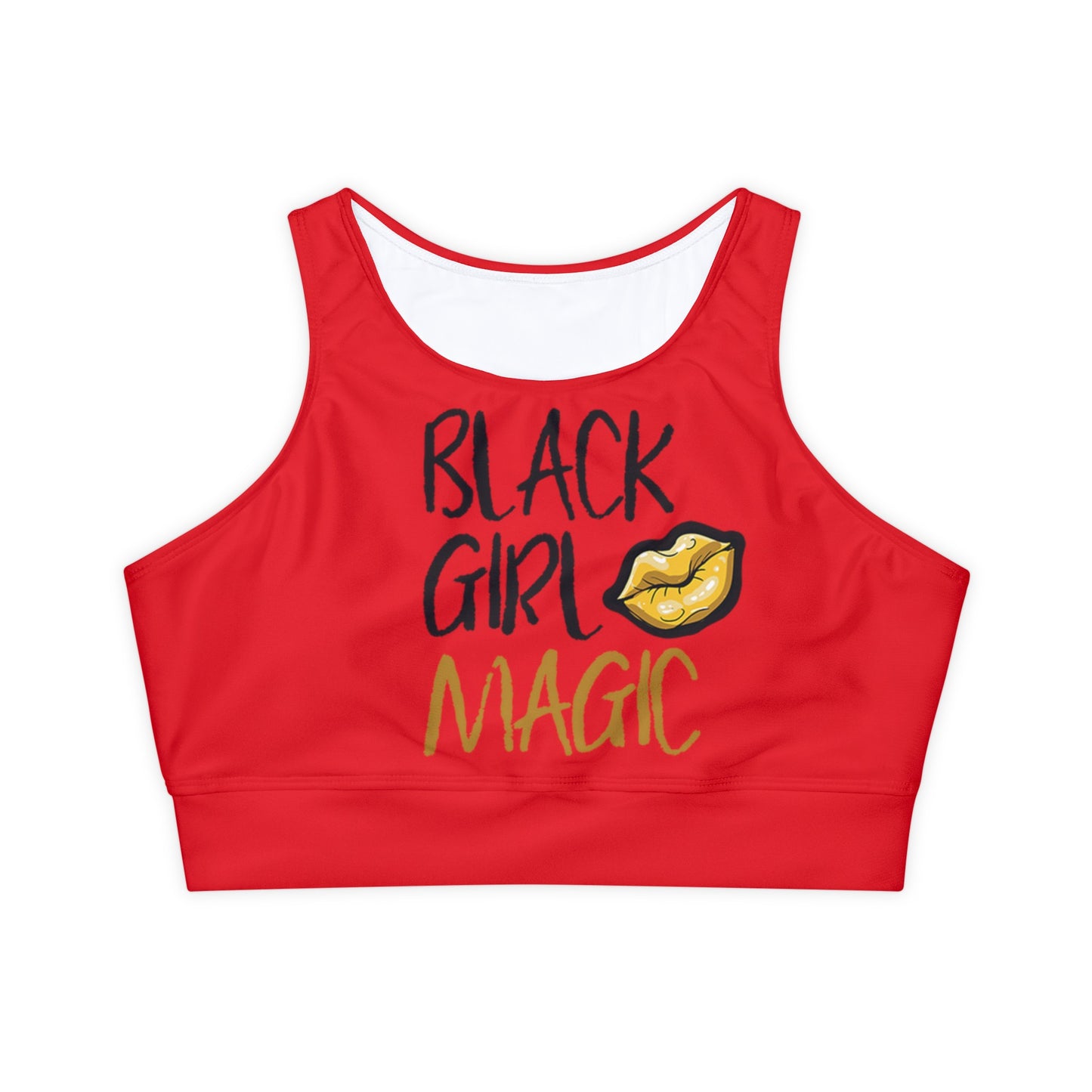 Black Girl Magic Fully Lined, Padded Sports Bra