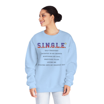 S.I.N.G.L.E. Unisex Fleece Crewneck Sweatshirt