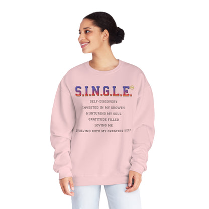 S.I.N.G.L.E. Unisex Fleece Crewneck Sweatshirt