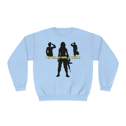 Veteran Girls Rock! Unisex Fleece Crewneck Sweatshirt