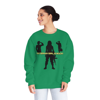 Veteran Girls Rock! Unisex Fleece Crewneck Sweatshirt