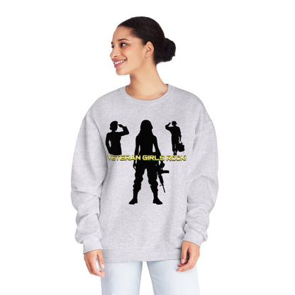 Veteran Girls Rock! Unisex Fleece Crewneck Sweatshirt