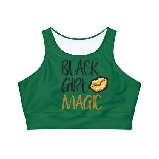 Black Girl Magic Fully Lined, Padded Sports Bra