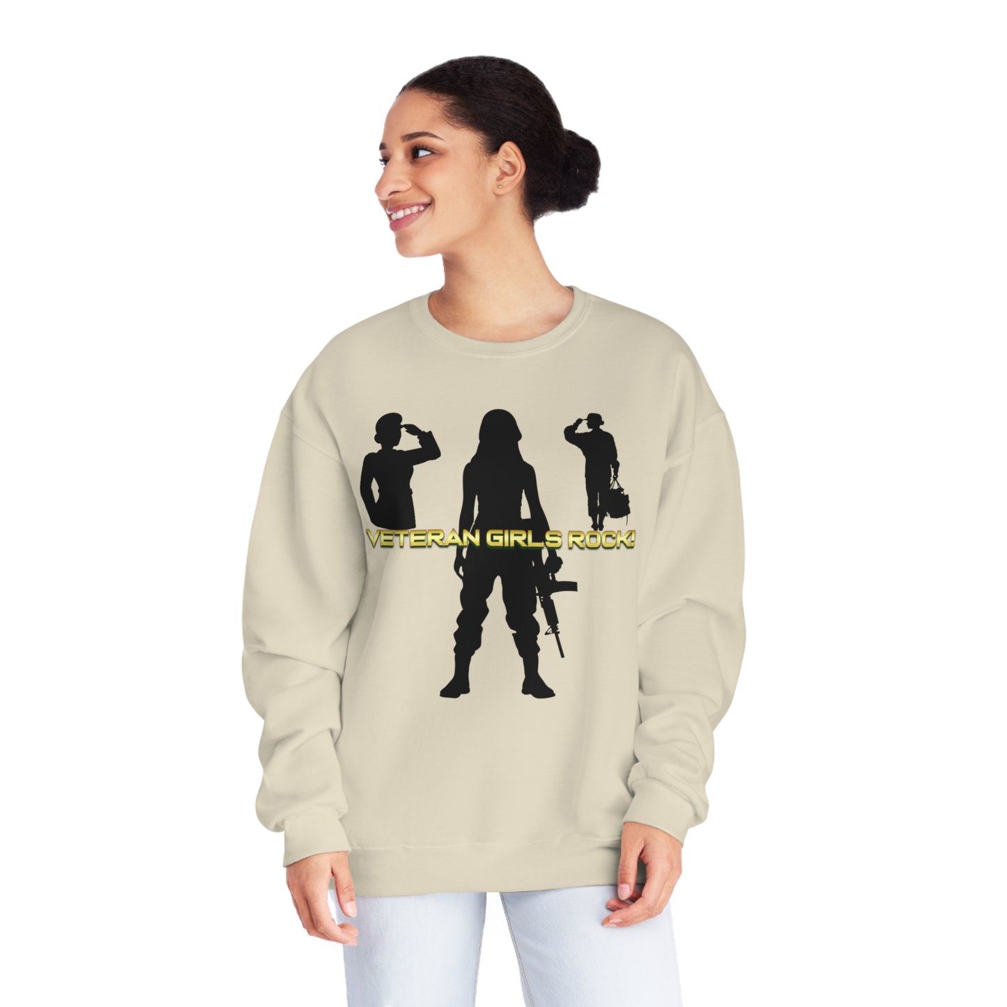 Veteran Girls Rock! Unisex Fleece Crewneck Sweatshirt