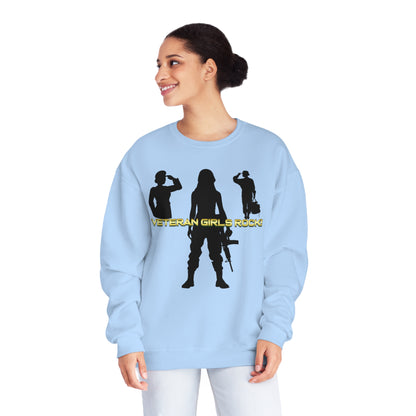 Veteran Girls Rock! Unisex Fleece Crewneck Sweatshirt