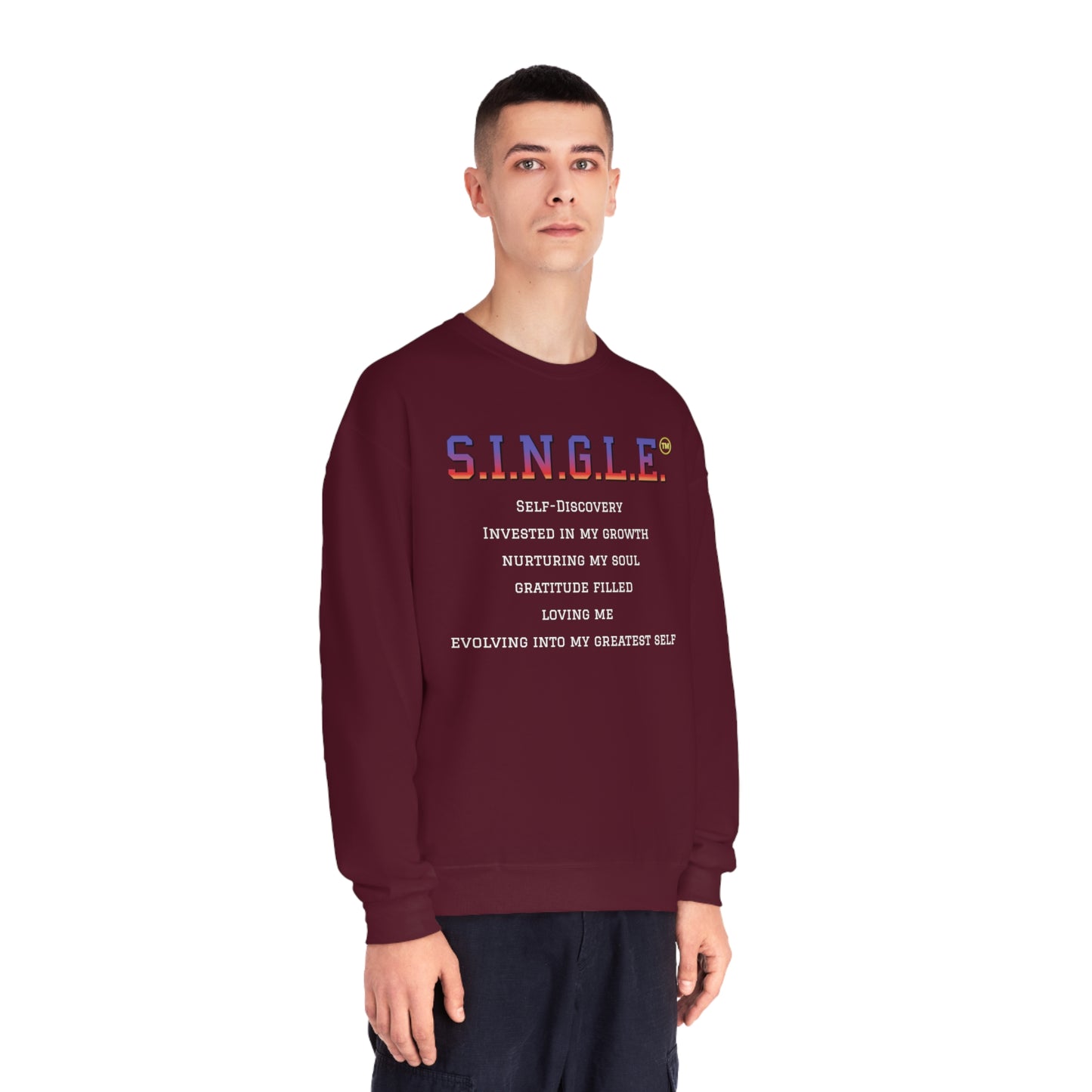 S.I.N.G.L.E. Unisex Fleece Crewneck Sweatshirt