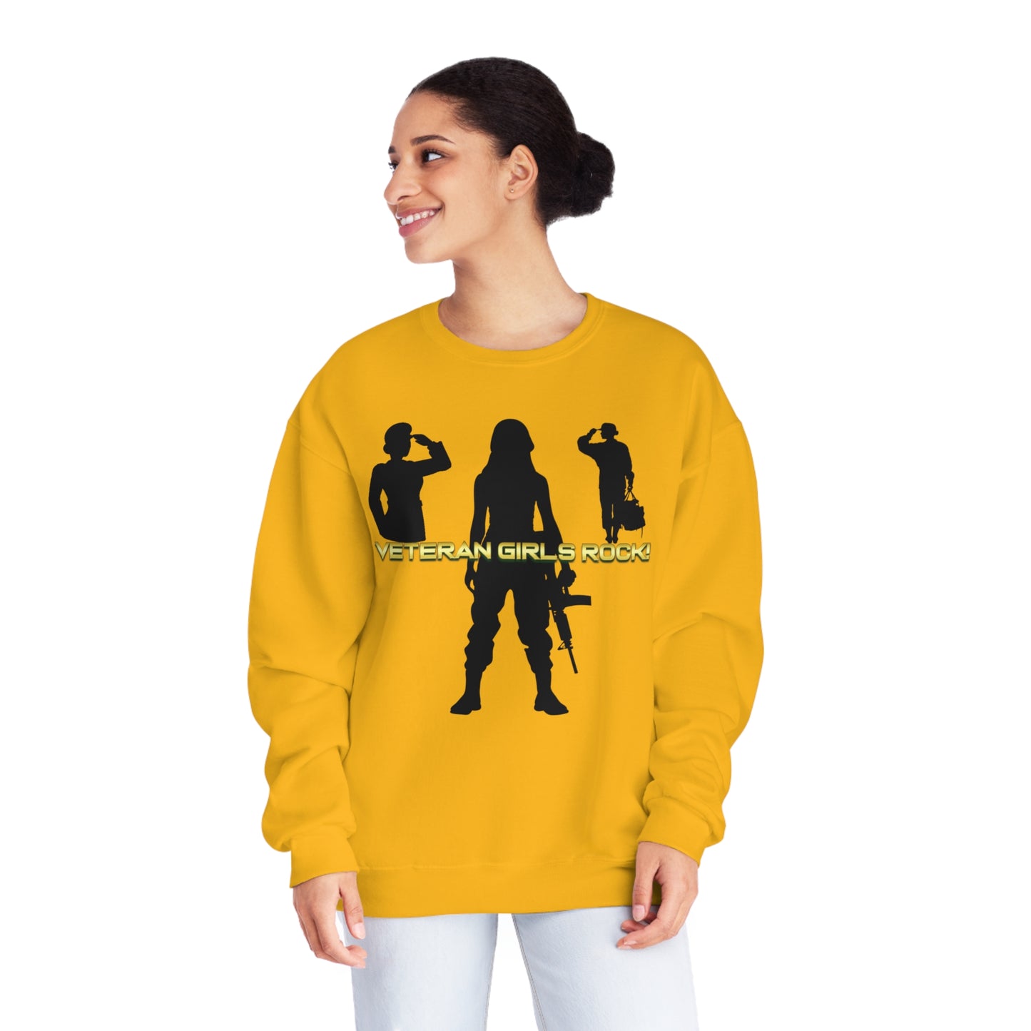 Veteran Girls Rock! Unisex Fleece Crewneck Sweatshirt