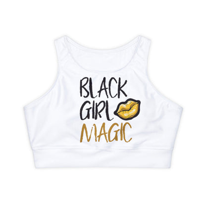 Black Girl Magic Fully Lined, Padded Sports Bra