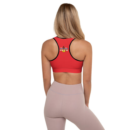 KNOW WEAR™ JUPE™ RED Padded Sports Bra.