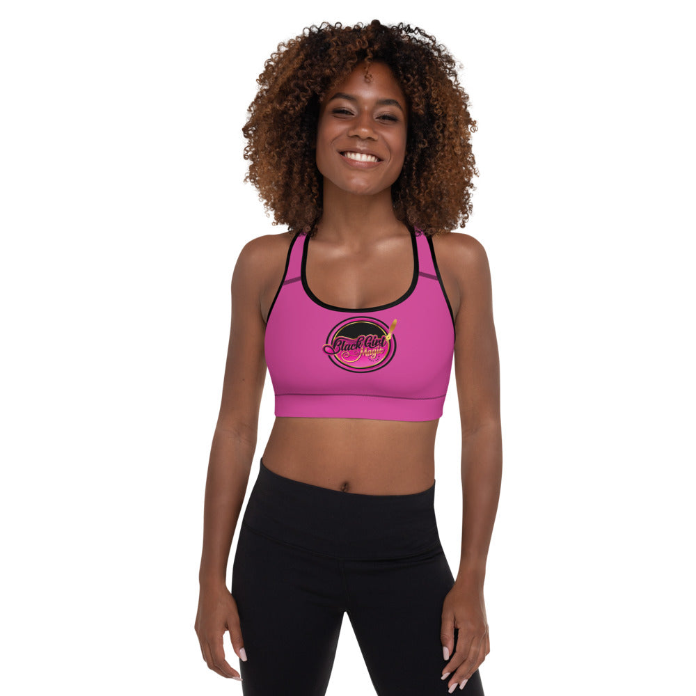 Pink and sales black sports bra