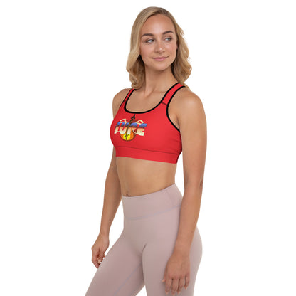 KNOW WEAR™ JUPE™ RED Padded Sports Bra.