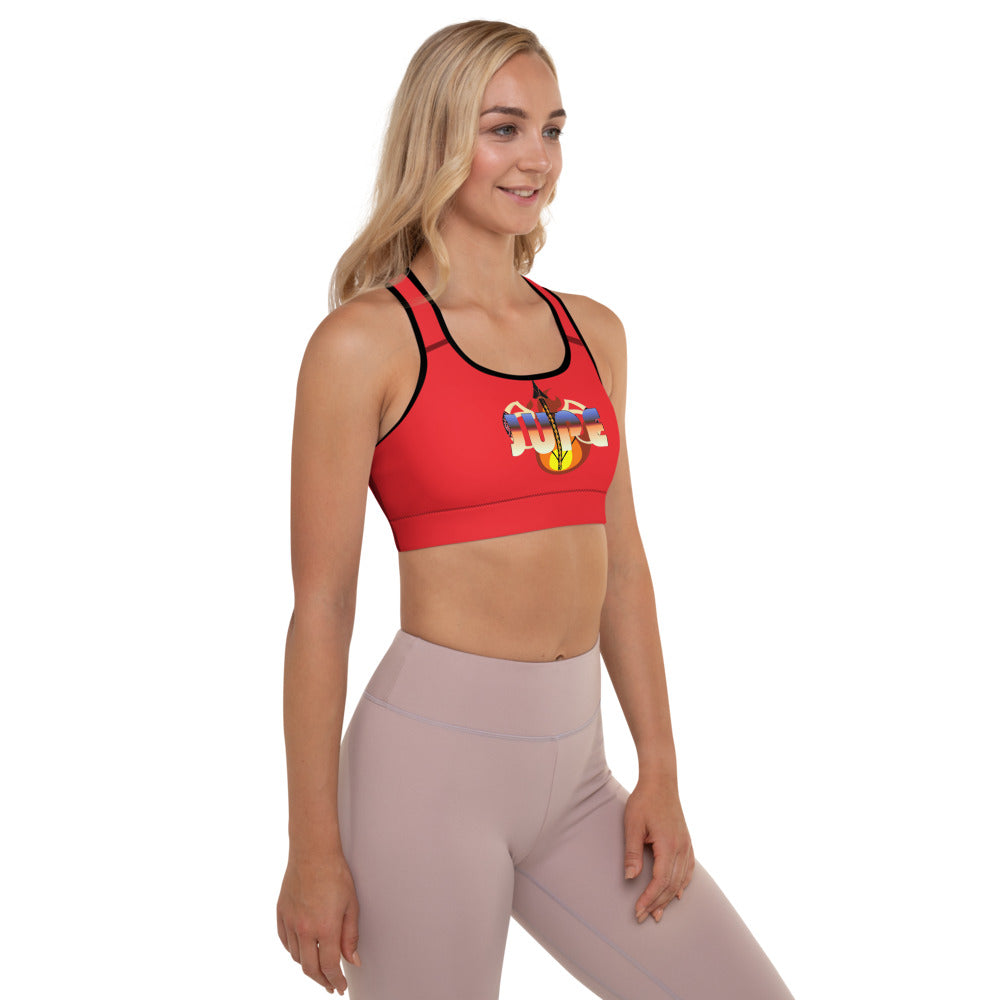 KNOW WEAR™ JUPE™ RED Padded Sports Bra.