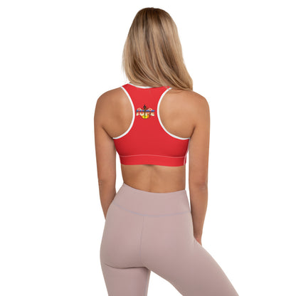 KNOW WEAR™ JUPE™ RED Padded Sports Bra.