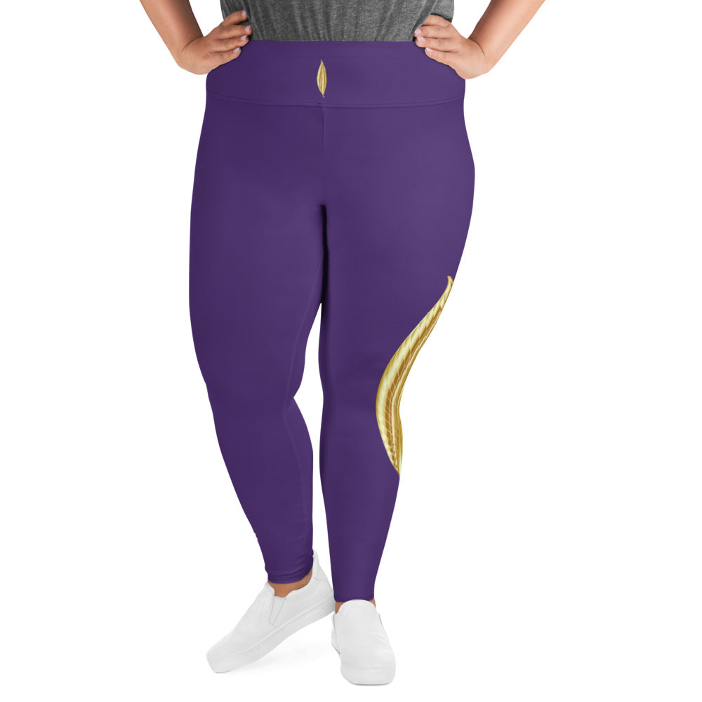 Women's Vive La Fete Purple/Gold Wisconsin-Stevens Point Pointers Plus Size  Solid Design Yoga Leggings